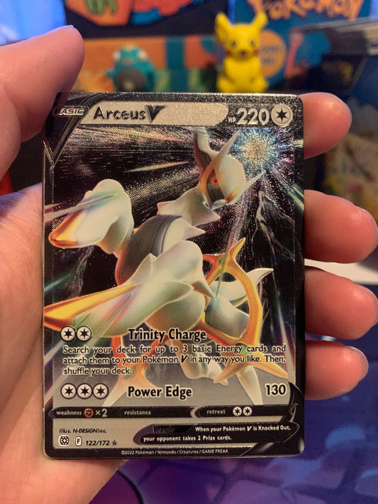 (Metal) Arceus V F 122/172 + 4 random bonus cards (From arceus ultra premium collection)